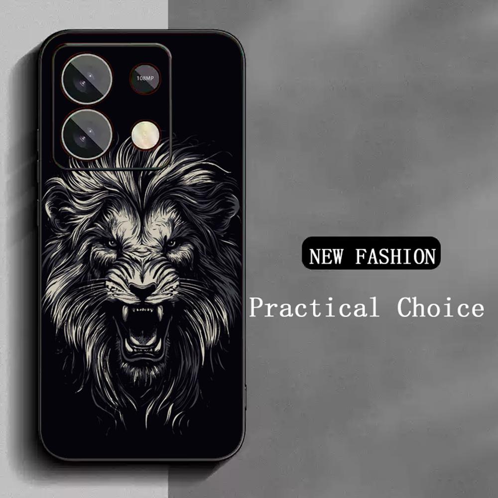 Cool king lion fashion design Phone Case For Redmi Note 14 13 12 11 Pro Plus S 5G 14C A3 Soft Black Phone Cover