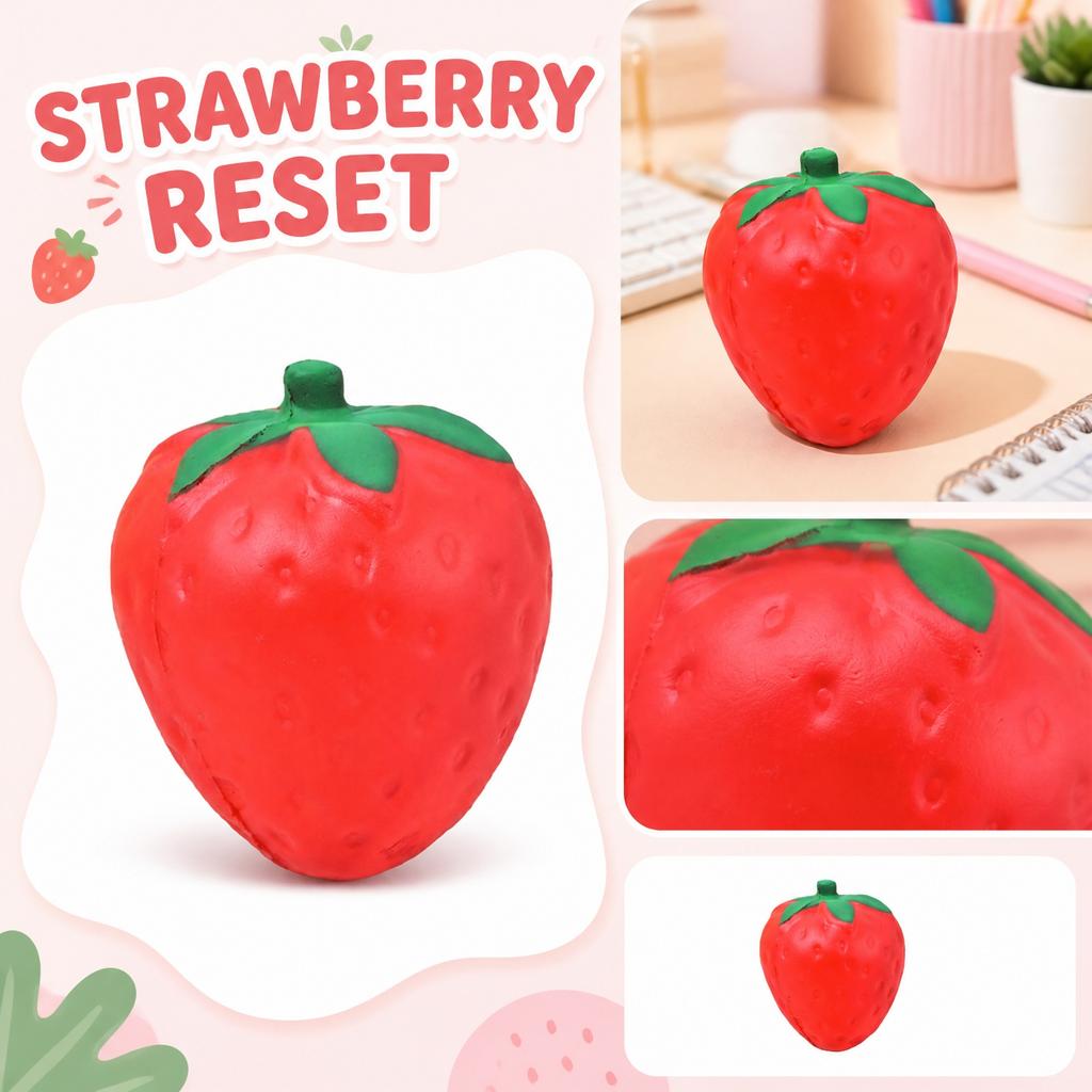 Erdbeerförmiges Stressabbau-Spielzeug Weiches Quetsch-Squishy-Spielzeug für den Schreibtisch Handheld zur Stressreduktion und Angstlinderung 12 cm Größe