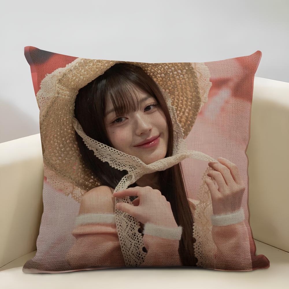 Jang Won-young Cushion Cover Household Decoration Linen Sofa Cushion Cover: Skin-Friendly & Breathable with Invisible Zipper