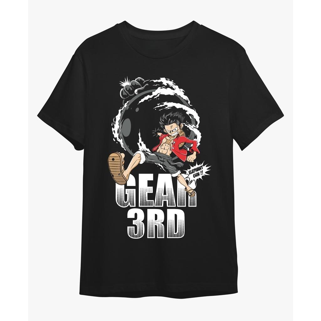 

Summer 2026 One Piece Luffy Three Elephant Guns Trendy Theme 100 Pure Cotton Printed Loose Tshirt for Adults and Children S
