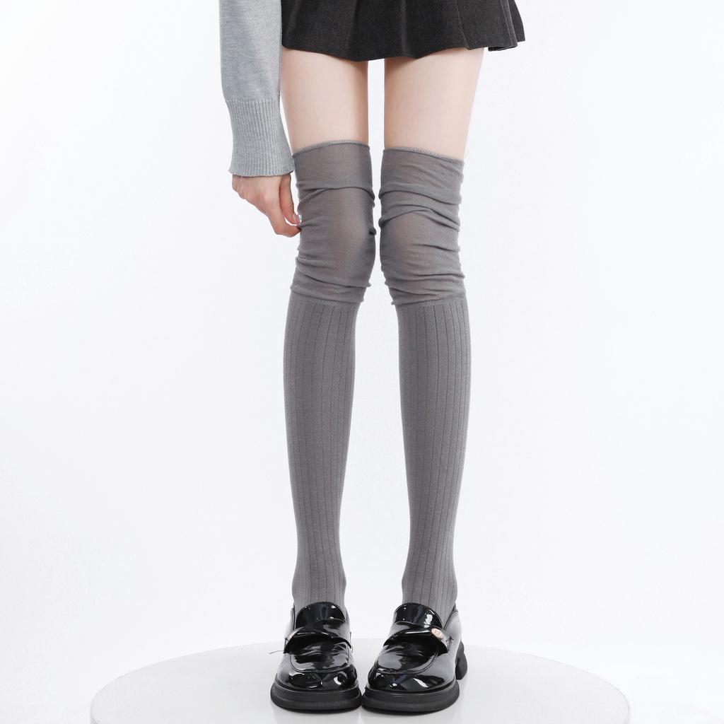Autumn and winter casual patchwork over-the-knee socks, trendy long tube socks, knee pads, Korean style, popular and simple jk Socks