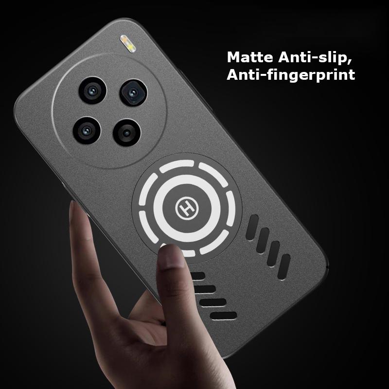 Für vivo X100 X100s X90 X90s X80 X70 Pro Plus Rock Sand Ice Magnetische Wärmeableitung Mattes Anti-Fingerabdruck-PC-Gehäuse Atmungsaktive Kühlabdeckungsschale