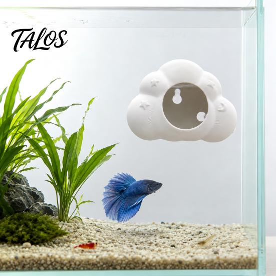 Aquatic Pet Habitat Cloud Shape Aquarium Cave, Betta Fish Hideout with Suction Cups, Cave Decor Decorative Shrimp for Tanks Cup Tank Accessories