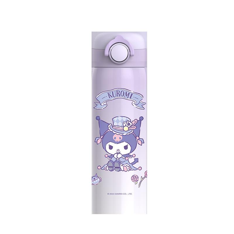 500ML Sanrio Kuromi Stainless Steel Water Bottle Direct Drinking Thermal Vacuum Insulated Cup Women Thermos Portable Student