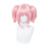 Kaname Madoka Cosplay Wig - Pink Short Straight Hair with Pigtails and Headgear