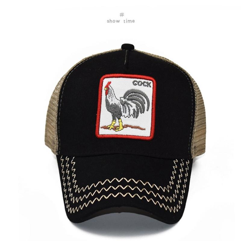 Spring New Models, Animal Embroidery, Net Hat, Baseball Hat, Men's and Women's Hats, Hip-hop Caps