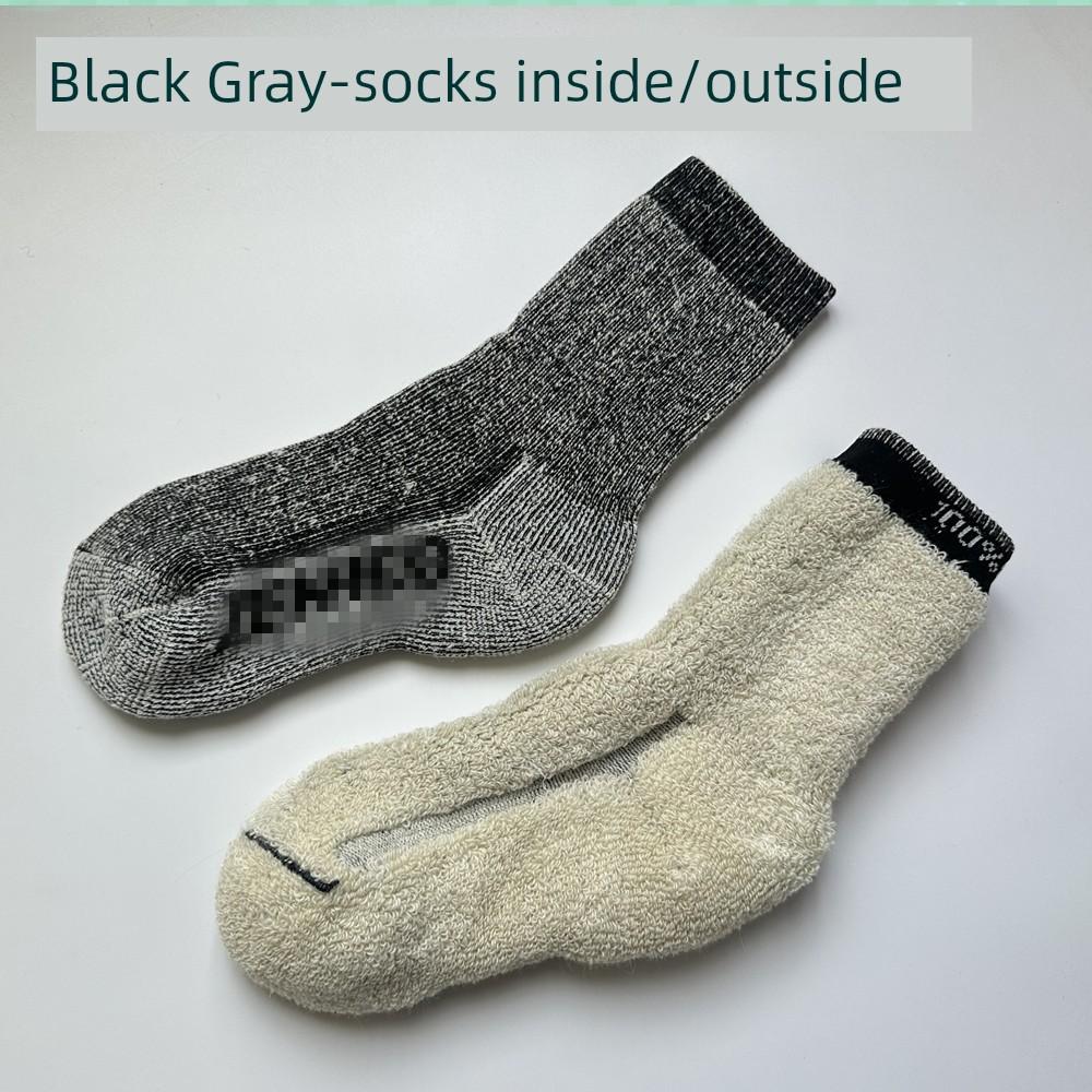 80% Mernu Wool Fall and Winter Heattech Men's and Women's Long Tube Extra Thick Fluffy Loop Sweat Socks Outdoor Snow Cold Socks
