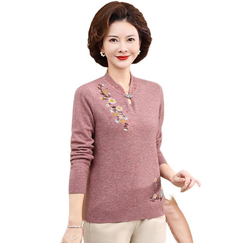 Fengxiao Women's 100% Wool Sweater Top (40-50 Years)