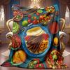 A Cozy Mexican Cuisine Themed Fleece Blanket with Soft, High-Definition Digital Printing, Suitable for All Seasons As a Gift for Family And Friends. A