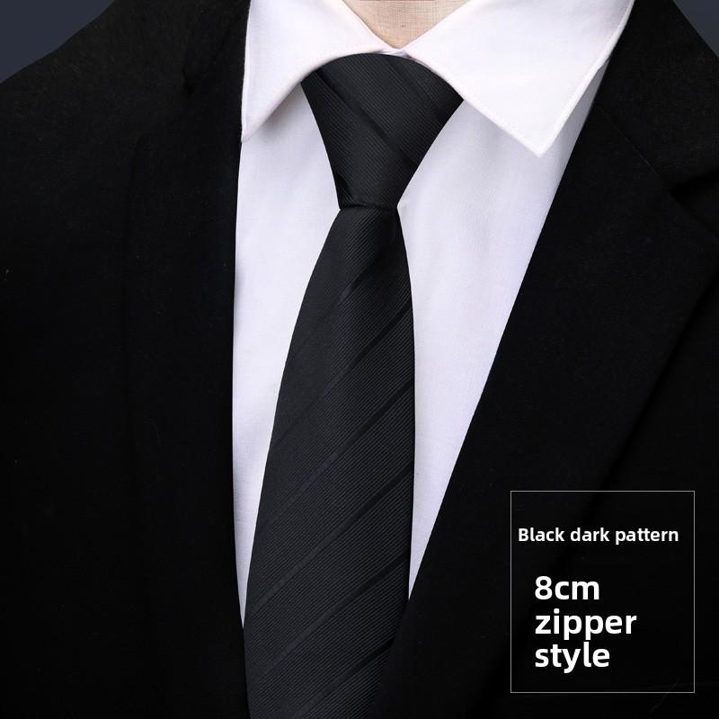 Men Kids Striped Pattern Tie With Zipper Closure For Formal Ceremonies