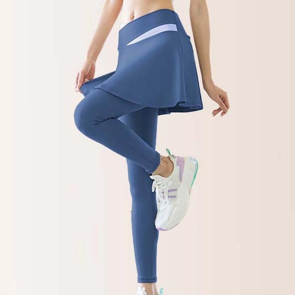 Combined in One Elastic Pants Skirt Tight Sports Yoga Pants Women Tights Fitness Leggings Exercise