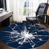 1pc Shattered Glass Office Round Rug, Carpet for Office, Gaming, Lightweight Round Floor Mat yy260205076