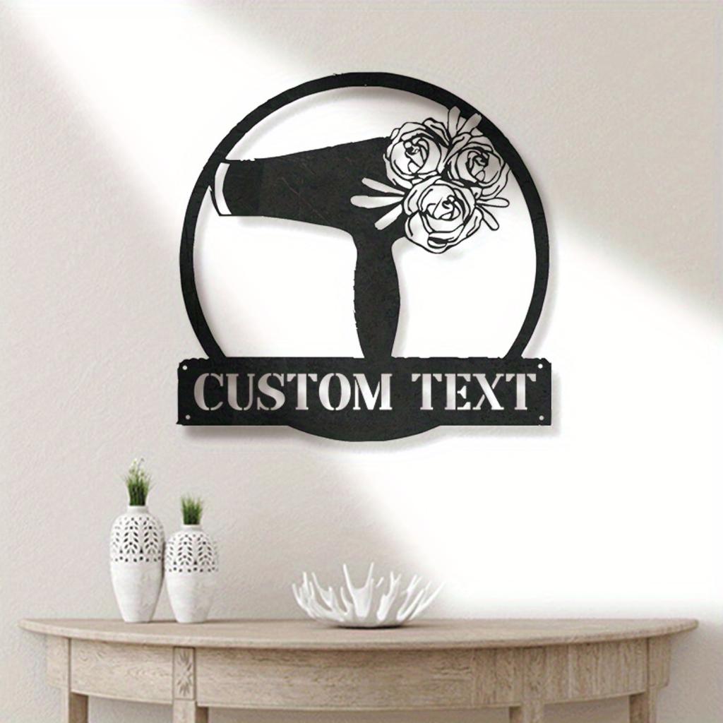 Custom Metal Sign for Hair Salon - Floral Hairstylist Decor Personalized Wall Art