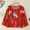 ZANZEA Women Casual Square Collar Summer 3/4 Sleeve Print Blouse