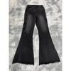 Women's Retro Butterfly Embroidered Low Waist Flared Jeans