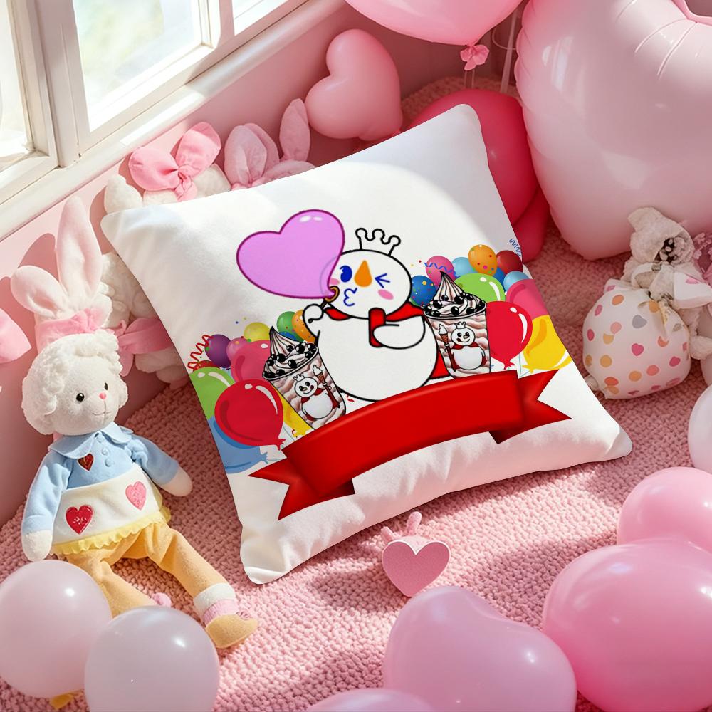 Ice Cream & Tea MIXUE Cushion Cover Pattern Printed Pillowcase for Living Room Sofa Cushion Cover & Bedroom Decor 12x12Inch