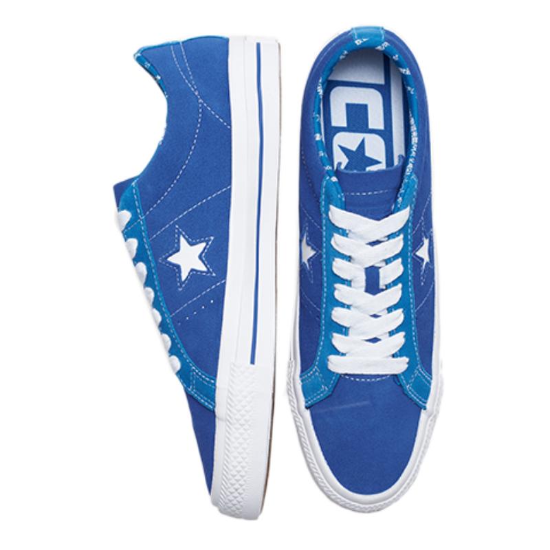 Converse One Star Pro Rosen Retro Casual Non-slip and Abrasion Resistant Low-Top Board Shoes Unisex Ocean Blue