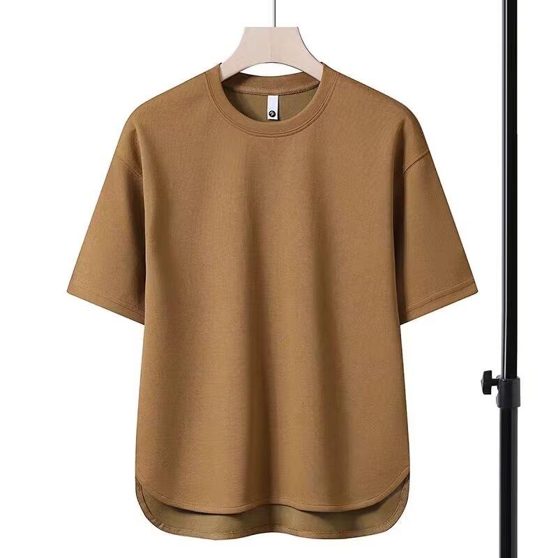 

Новая мужская летняя повседневная тонкая дышащая молодежная студенческая однотонная простая крутая футболка с коротким рукавом 3XL коричневый