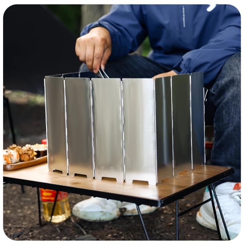 Outdoor Camping Folding Wind Deflector, Durable Aluminum Material, for Hiking, Picnics, Camping - Essential Accessory for Outdoor Cooking and Picnics