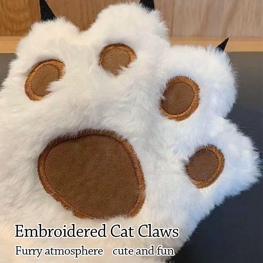 Bear Paw Furry Mittens Warm Cat Paw Gloves Fashion Women Winter Gloves  Outdoor