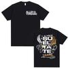 Alleh & Yorghaki Wasser Hand Ta Te Buchstaben Print T-Shirt Unisex Mode Retro Oversized T-Shirt Männer Sommer Komfort 100% Baumwoll T-Shirt