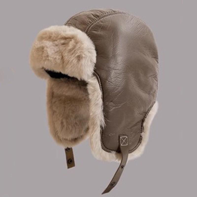 Winter Warme Kunstleder Fliegermütze Mit Fleecefutter Unisex Gehörschutzmütze Skifahren Radfahren Outdoor