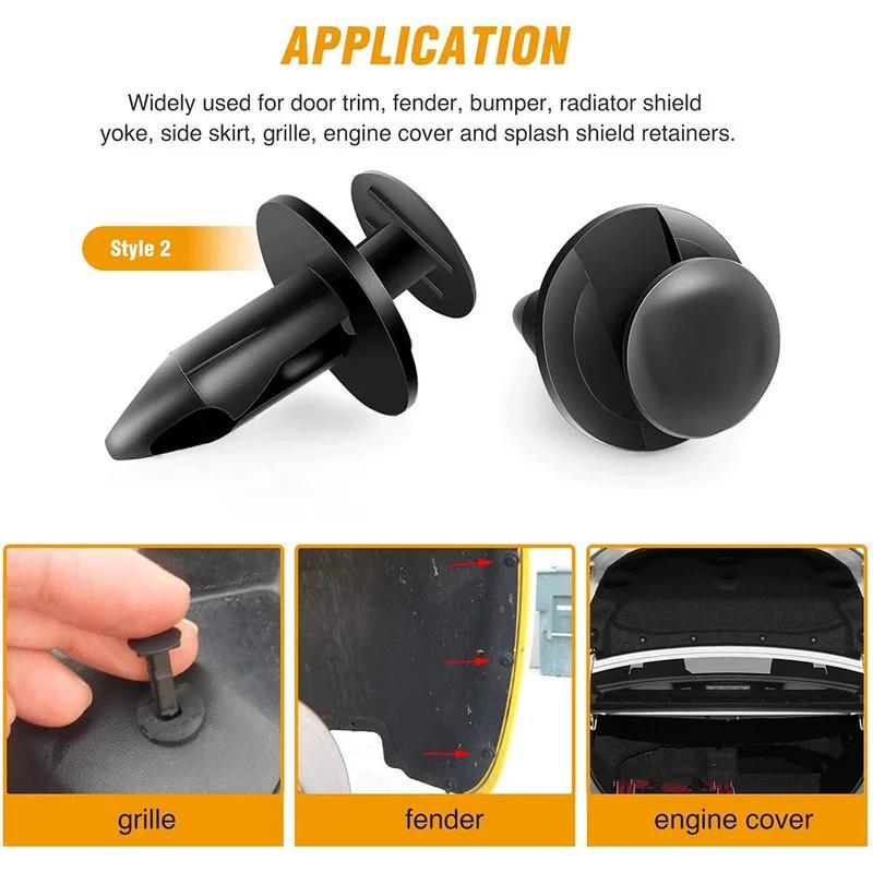 Car Fastener Clip Fender Push Retainer Pin Rivet Bumper for Door Trim Panel Retainer Fastener Kit 100pcs Set Car Accessories