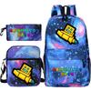 Funny Cartoon Geometry Dash Backpack 3pcs Set Students School Bags School Girls Boys Sports Bookbag Edition Trendy Backpack