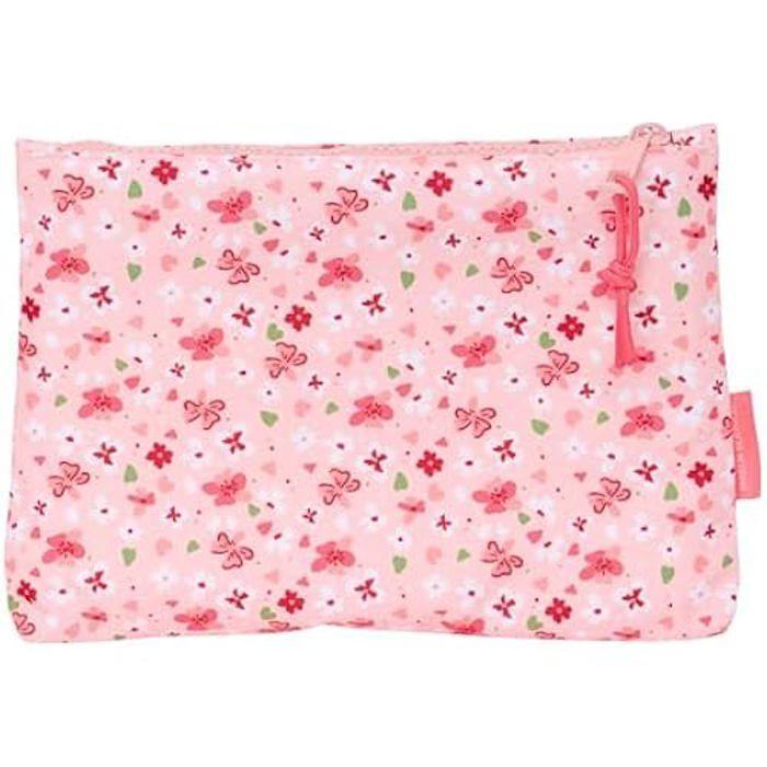 Trousse d'école - SAFTA - VMB IN BLOOM - Rose - Synthétique - Double fermeture éclair