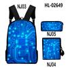 Stile Classico Novità Tecnologia Stampa 3D 3pz/Set pupilla Zaini Scolastici Zaino Daypack per Laptop Borsa a spalla inclinata Astuccio
