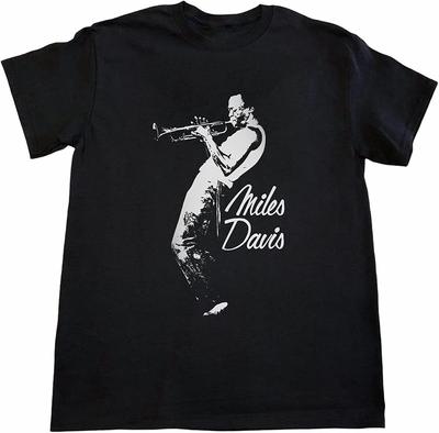 Men's Miles Davis T Shirt Cotton Graphic Print Jazz Music Fan Black