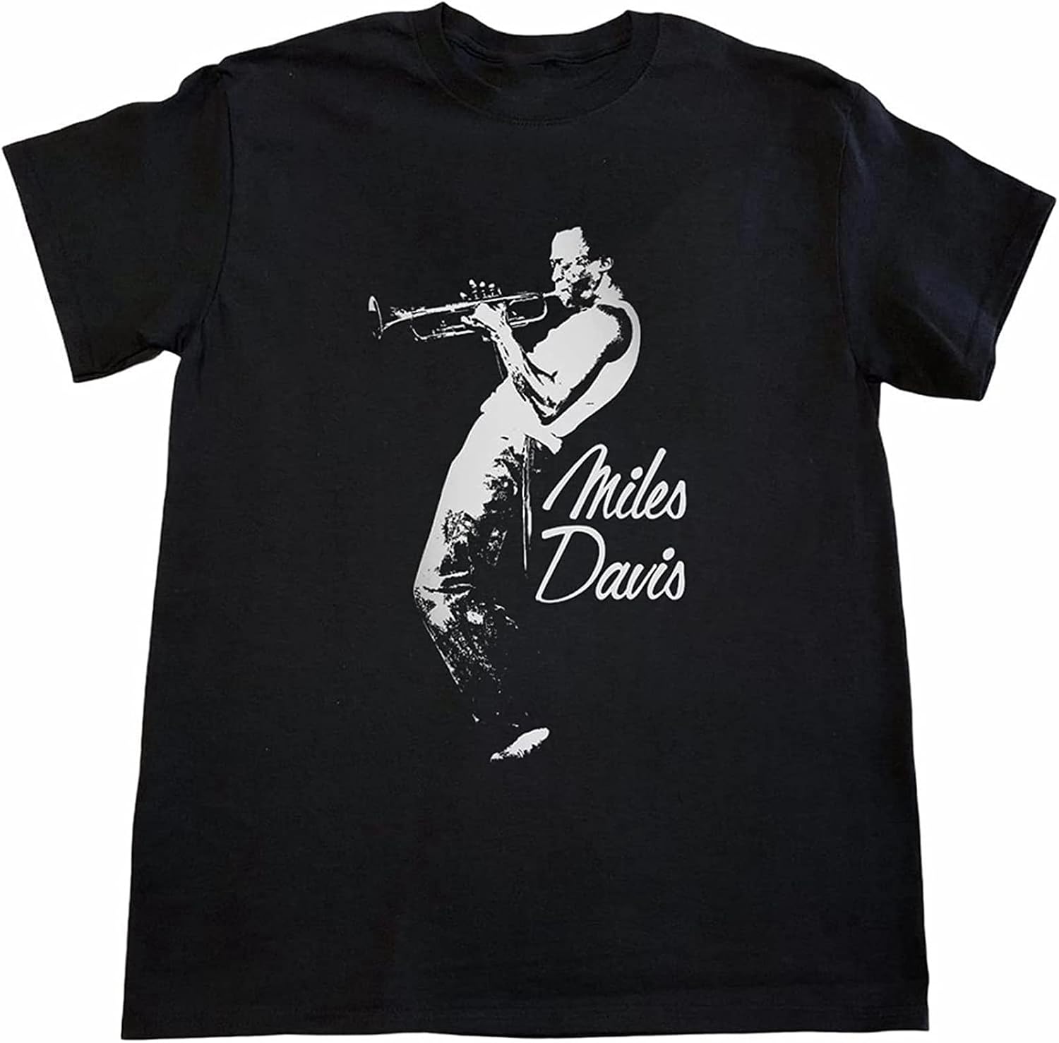 Men s Miles Davis T Shirt Cotton Graphic Print Jazz Music Fan Black M чёрный