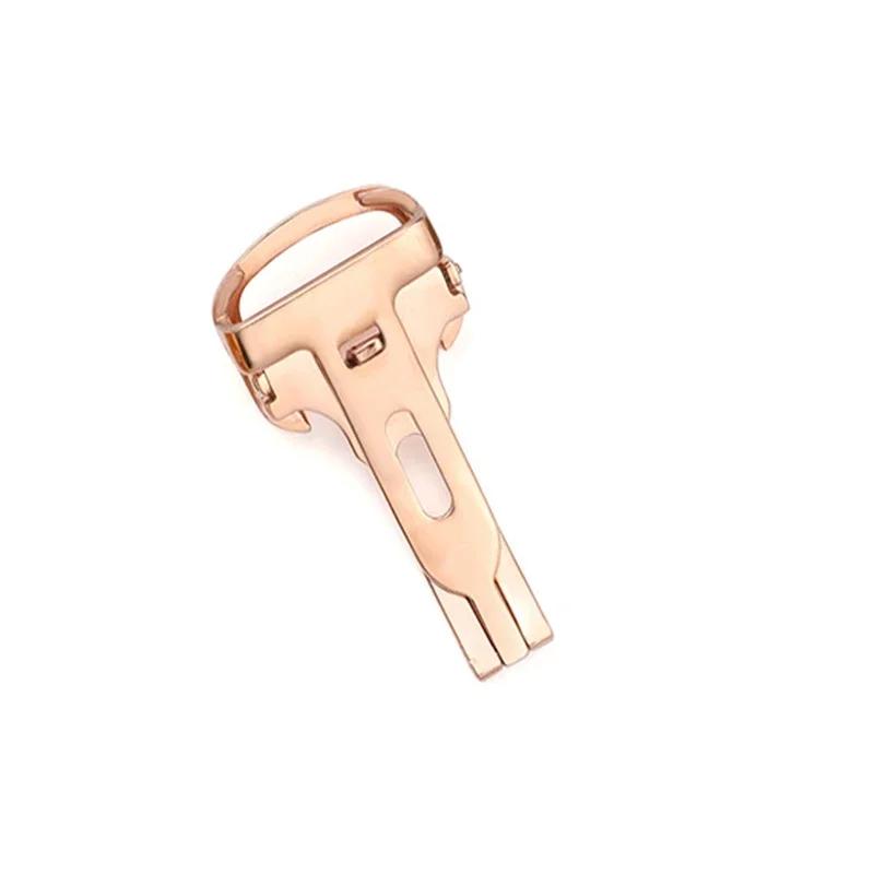 Ersättningsspänne för klocka i rostfritt stål 12/14/16/18/20 mm Vikbart klockspänne för Cartier Blue Balloon Watch Guld/Silverfärg