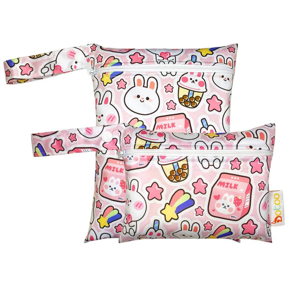 Waterproof Cartoon Print Washable Baby Diaper and Storage Organizer Bag