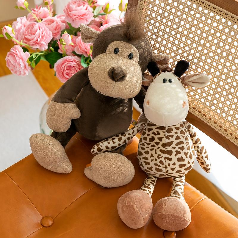 Cute Jungle Animal Plush Toy Forest Lion Tiger Doll Elephant Monkey Zebra Doll