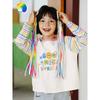 Toothpick Maru Maru and His Friends Rainbow Striped Patchwork Long-Sleeve T-Shirt for Girls Spring Children's Clothing Top Tee