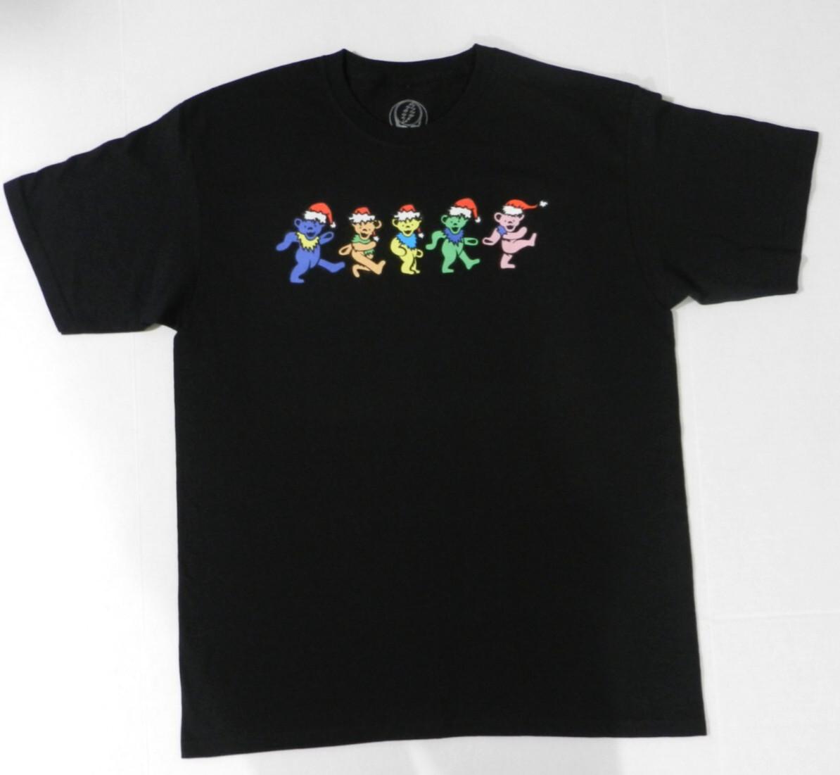 26 Grateful Dead Dancing Bears Black Christmas Hat Graphic T-Shirt New Unisex T-Shirt XL