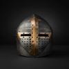 Crusader Knight Great Helmet with Brass Cross, 18 Gauge Steel Medieval Templar Helmet for LARP, SCA, Reenactment Gift