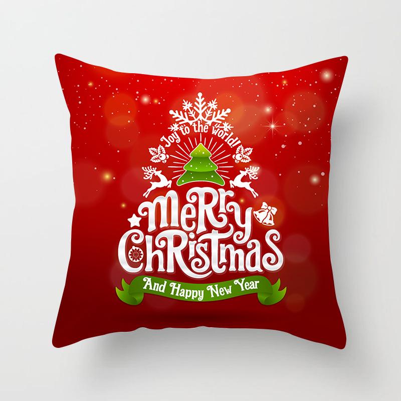Merry Christmas and Happy New Year Decorative Pillow Cover Sofa Car Office Seat Cushion  Bedroom Room Home Decoration
