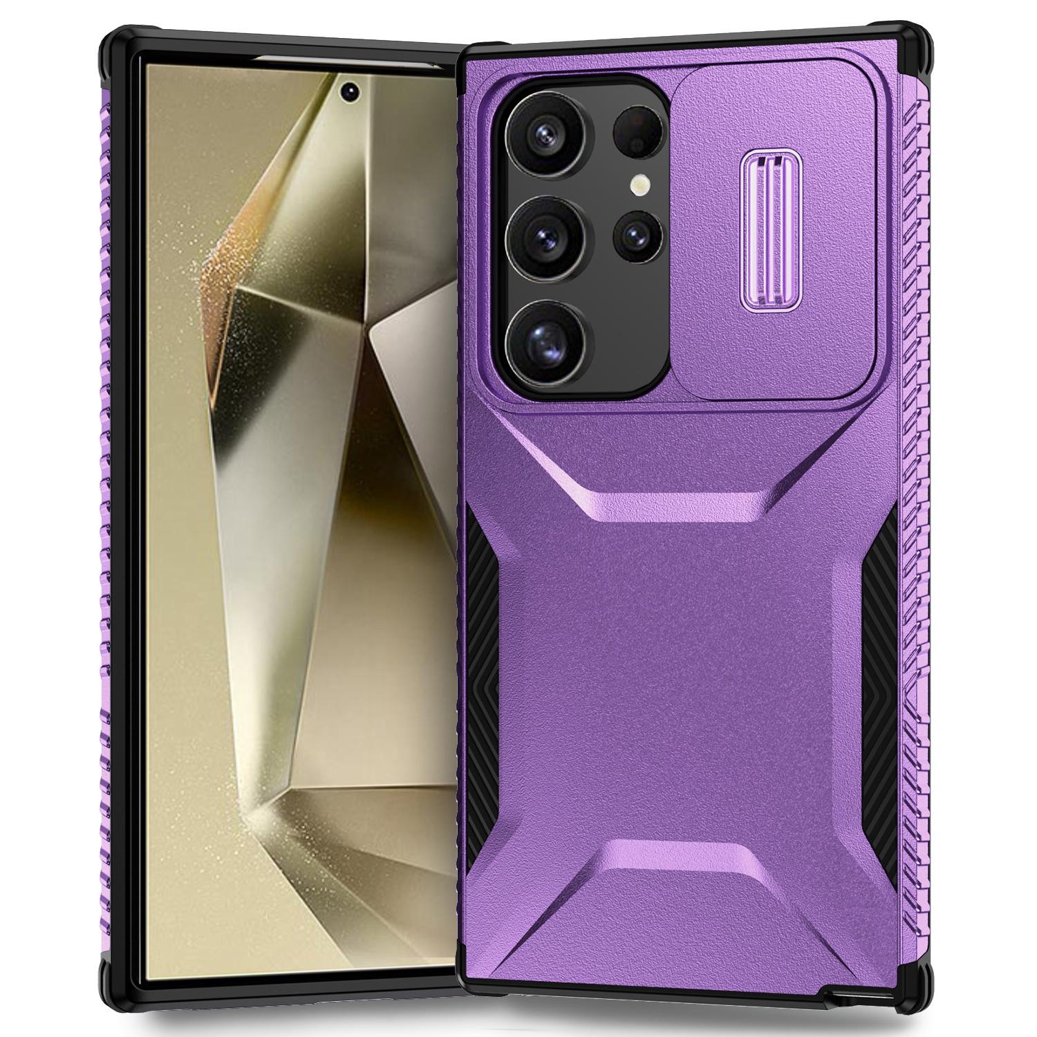 

For Samsung Galaxy S24 Ultra Case Camshield TPU+PC Protective Phone Cover Purple