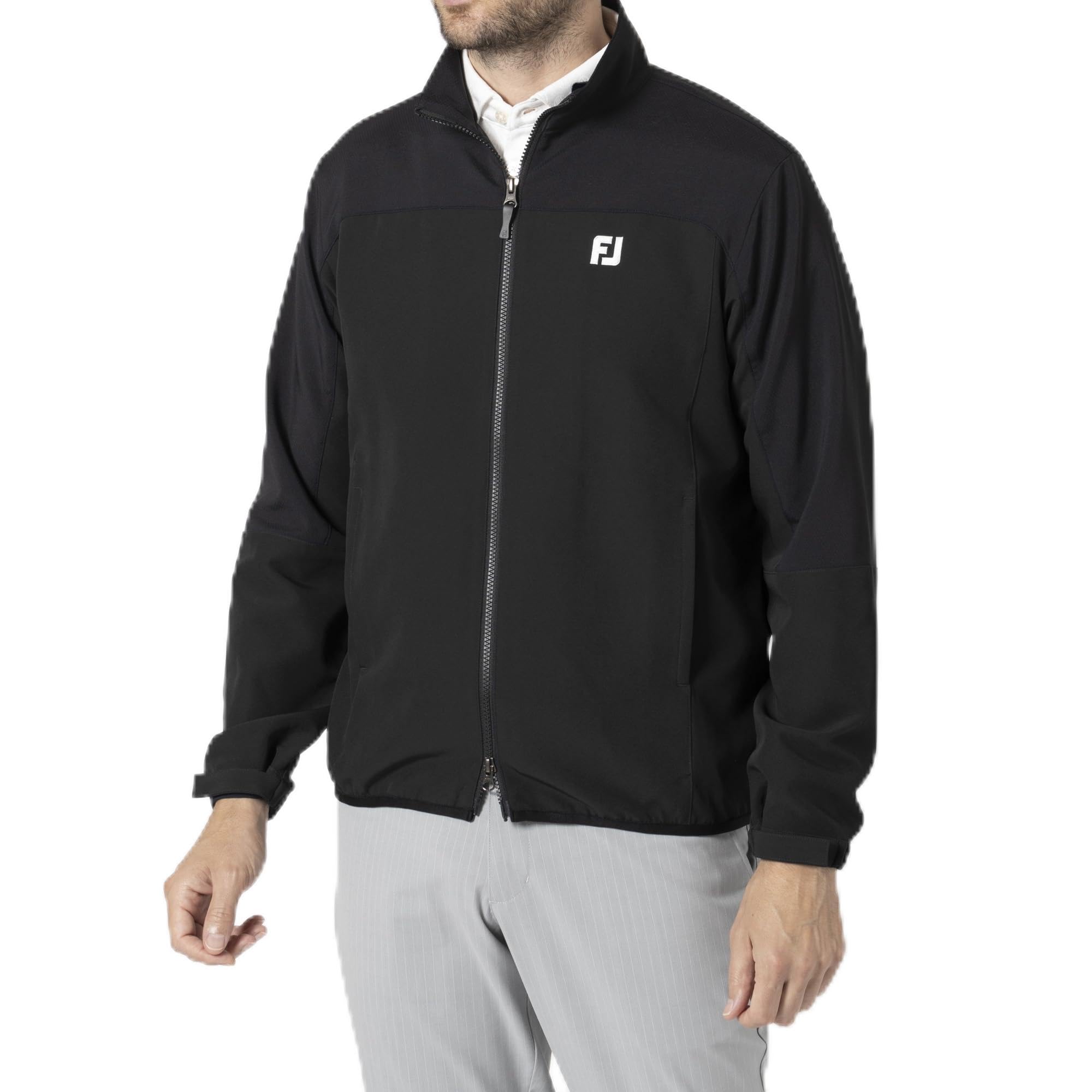 

Ветровка FootJoy TWINSOF с водоотталкивающим покрытием, с длинным рукавом, на молнии по всей длине, черная, мужская, размер S, FJ-F24-O11 (32149-S)