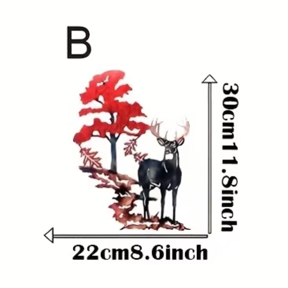

1 шт. Металлическое железо Искусство Белохвостый олень - Европейский и американский стиль Домашнее настенное украшение, Подвесное ремесло светло-желтого