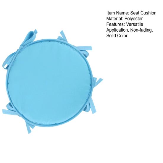 Round Chair Seat Pad Solid Color Seat Cushion 15 Inches Circular Chair Cushion with Straps for Indoor Outdoor Garden Patio Office Use