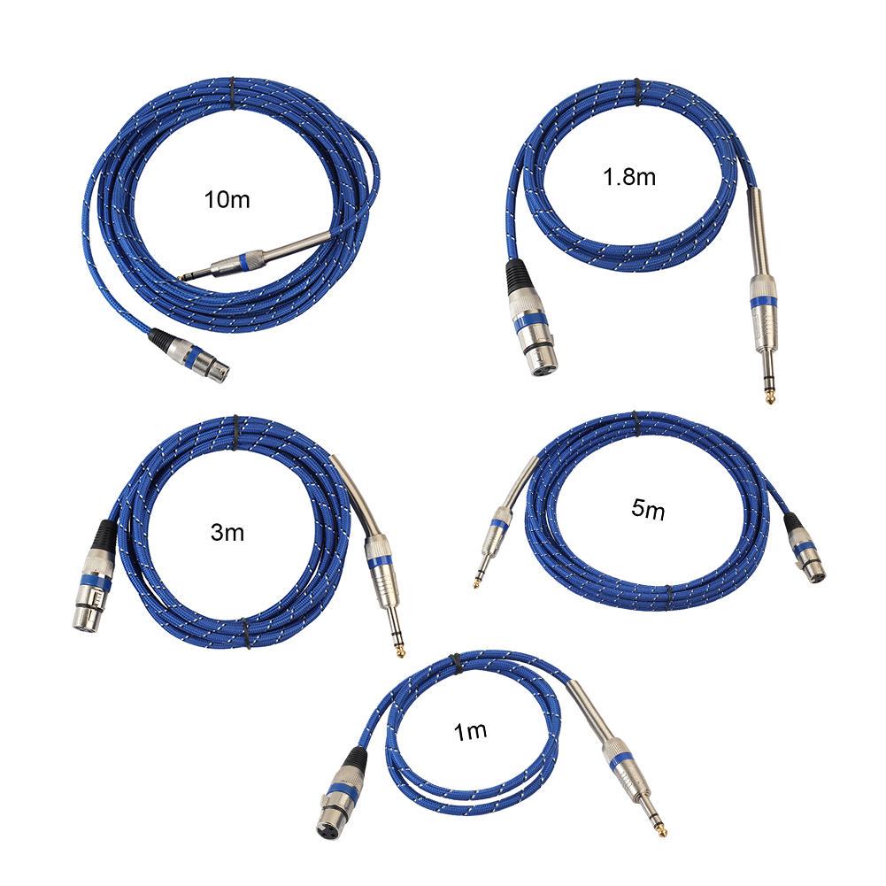 Nylon geflochten 1/4 '' Klinke 6,35 mm Stereo Stecker auf XLR Buchse Mic Nylon geflochten 1/4 '' Klinke 6,35 mm Stereo Stecker auf XLR Buchse Mic
