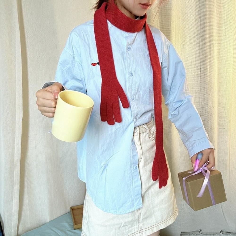 Lightweight Long and Thin Scarf Korean Style Creative Belt Fashion Little Palm Scarf  Spring Autumn