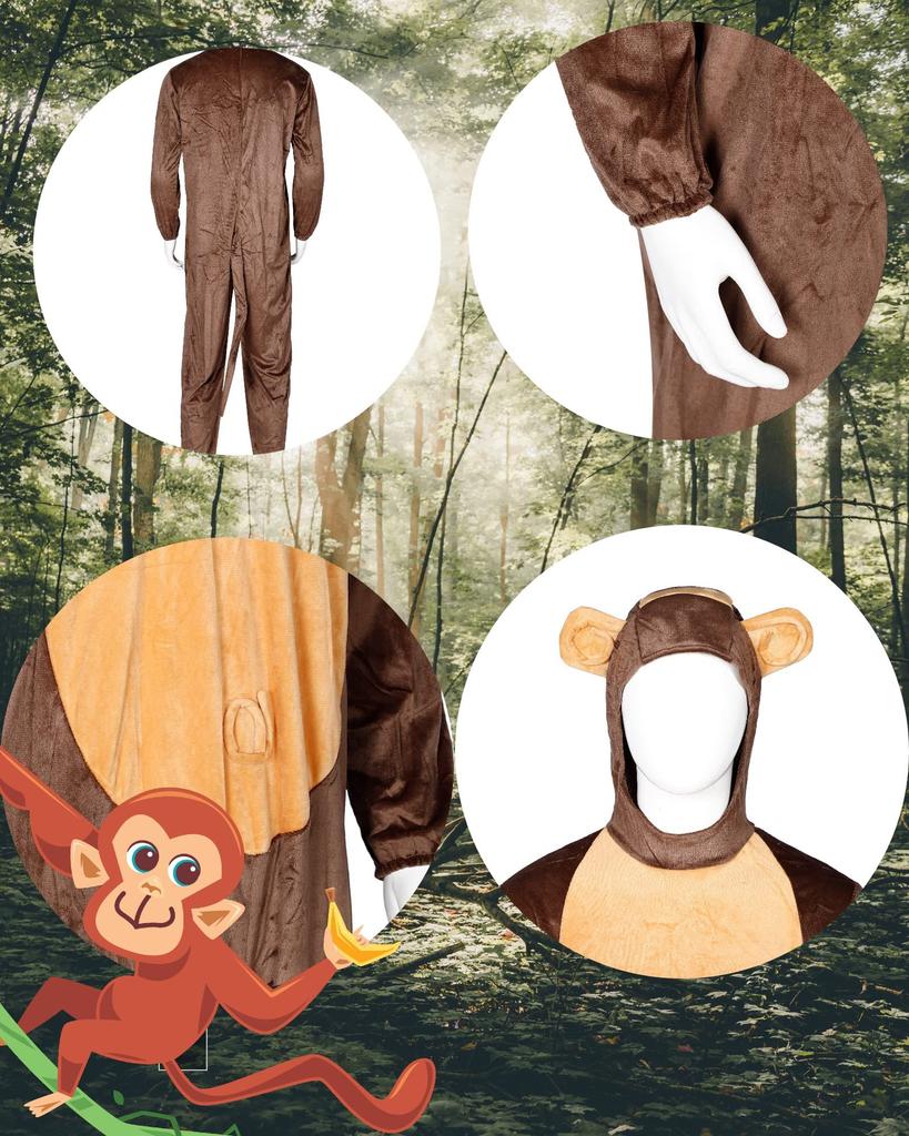 Monkey Kigurumi Halloween Full Body Zentai Event Monkey Cosplay Costume, Costume, Suit, Costume, (Size L)