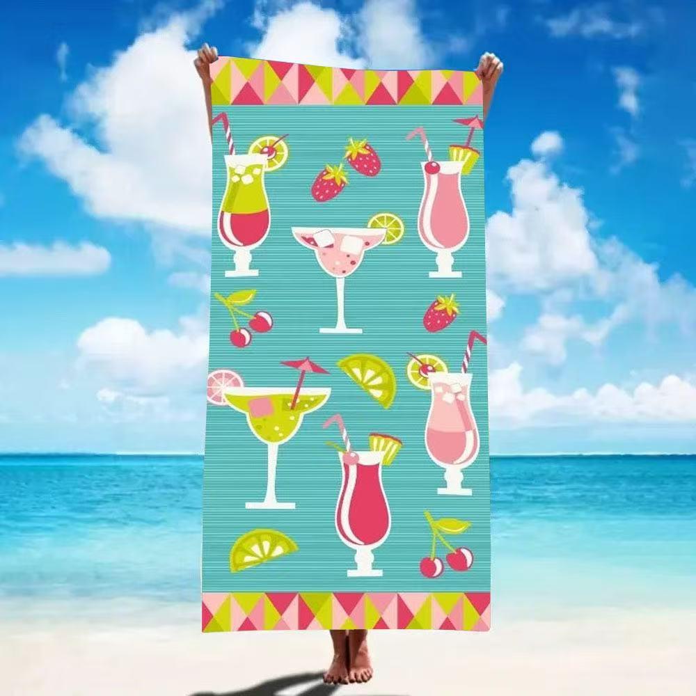 Ultra-Fine Quick-Drying Seaside Print Beach Towel