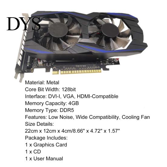 Gaming Graphics Card GTX1050TI 4GB DDR5 PCI Express 2.0 Video High Clarity for Desktop