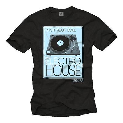 Cool tričko s elektro house hudbou a gramofonem