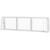 Dog Gate, Non-Slip, Freestanding, Extendable, Wood Frame, 71-190x38.5x56cm, White